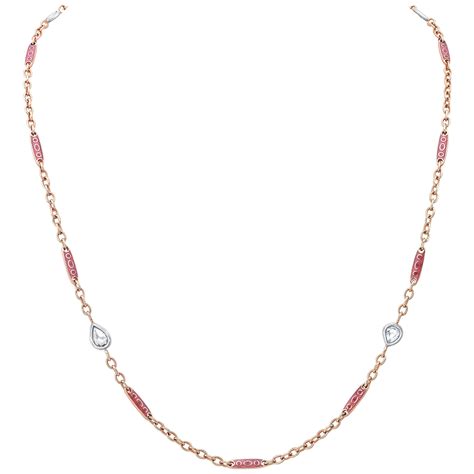 GUCCI ICON NECKLACE IN 18KT ROSE GOLD AND WHITE 